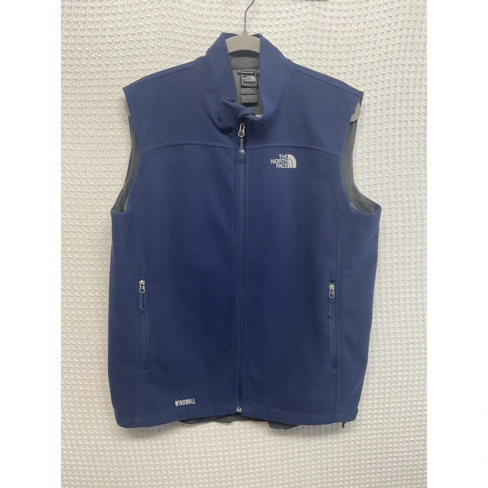 The North Face Vest Men's XL Windwall Fleece Sleeveless Full Zip Navy Blue